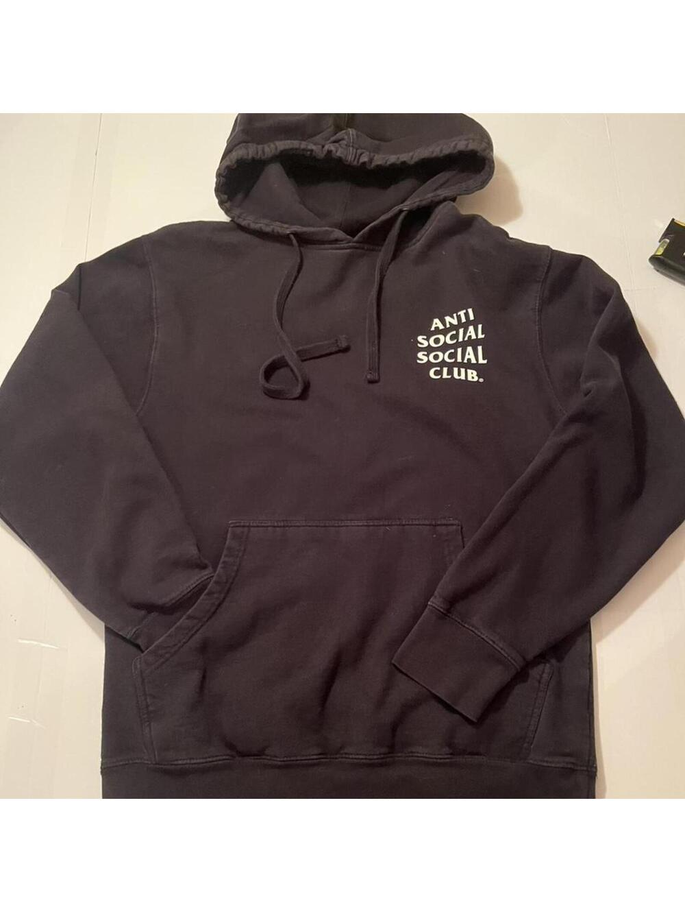 Anti Social Social Club Black Hoodie Big Logo Back Print Size Small ASSC
